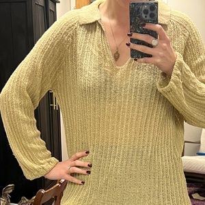 Vintage Semi-Sheer Collared Sweater